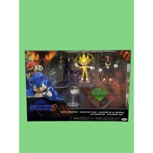 Sonic 3 Jakks Movie Set – Shadow, Super Sonic, Agent Stone – New Sealed